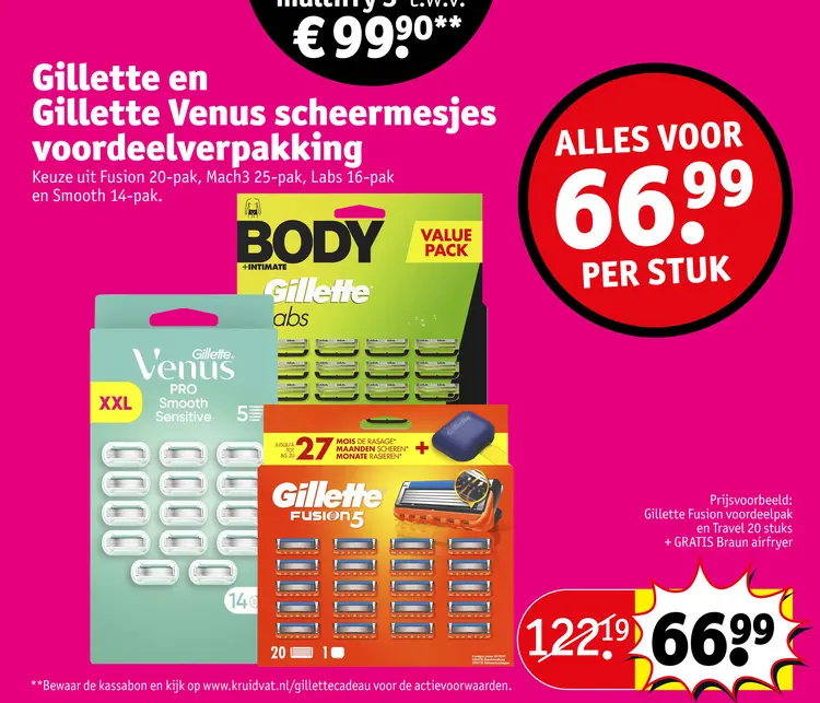 Aanbieding: Gillette en Gillette Venus scheermesjes voordeelverpakking