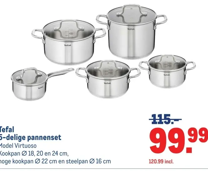 Aanbieding: 5-delige pannenset