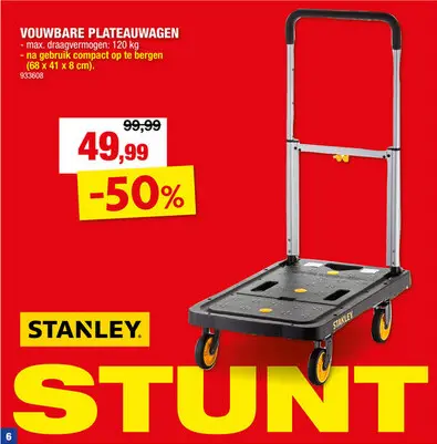 Aanbieding: Stanley plateauwagen vouwbaar 120kg