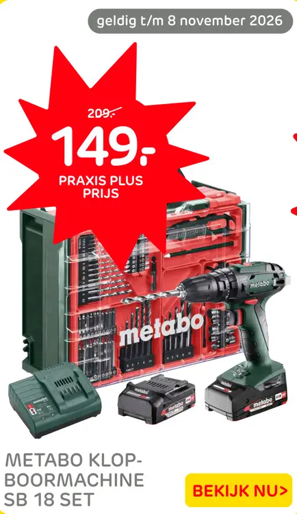 Aanbieding: Klopboormachine SB 18 set