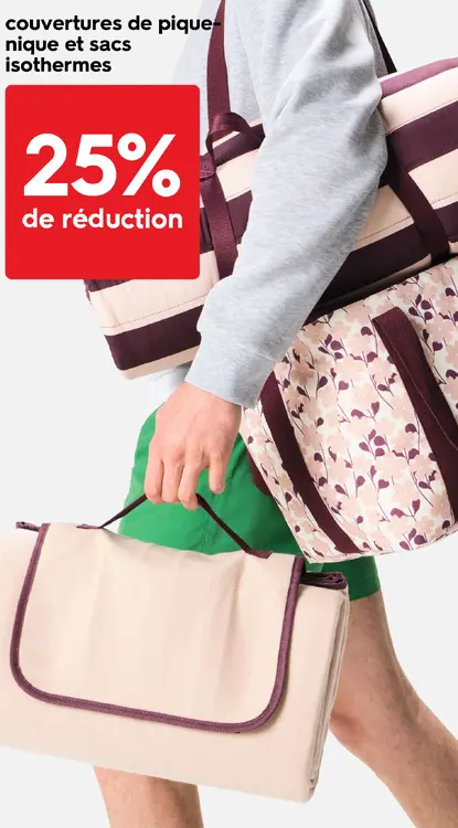 Offre: plaids de pique-nique et sacs isothermes