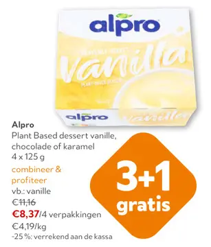 Aanbieding: Alpro Plant Based dessert vanille, chocolade of karamel