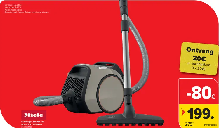 Promotie: Stofzuiger zonder zak Boost CX1 125 Gala