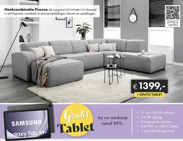 Aanbieding: Firenze hoekbank groot grijs