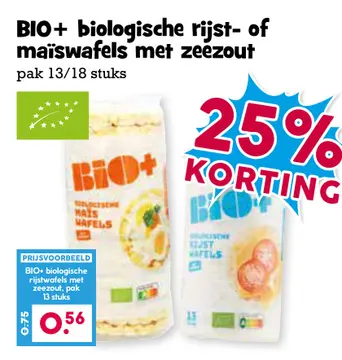 Aanbieding: BIO+ biologische rijst- of maïswafels met zee