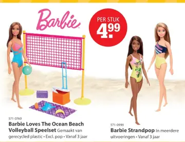 Aanbieding: Barbie Loves The Ocean Beach Volleyball Speel