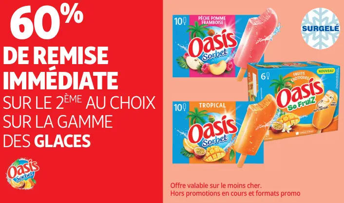 Offre: La gamme des glaces Oasis Sorbet