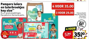 Aanbieding: Pampers luiers en luierbroekjes key size