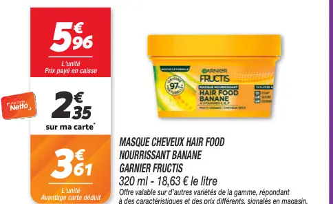 Offre: Masque cheveux hair food nourrissant banane