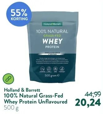 Aanbieding: 100% Natural Grass-Fed Whey Protein Unflavour