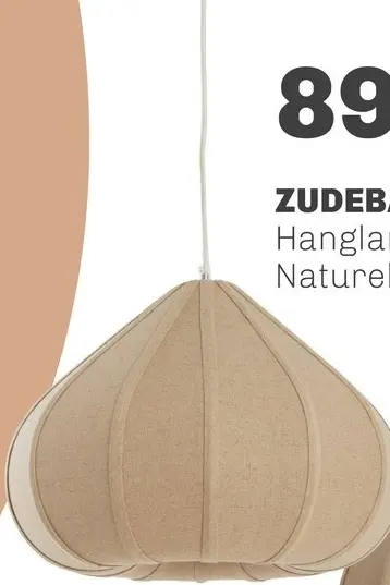 Aanbieding: ZUDEBA Hanglamp Linnen Naturel