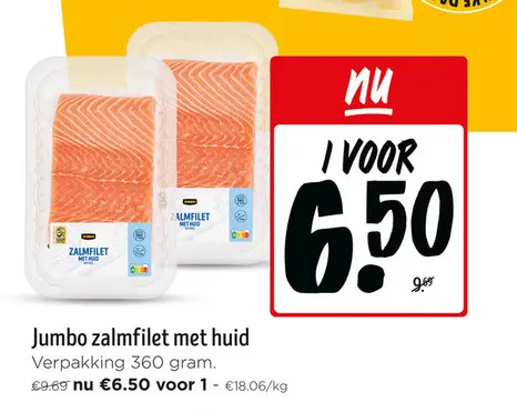Promotie: Zalmfilet met huid