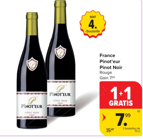 Offre: Pinot'eur Pinot Noir Rouge