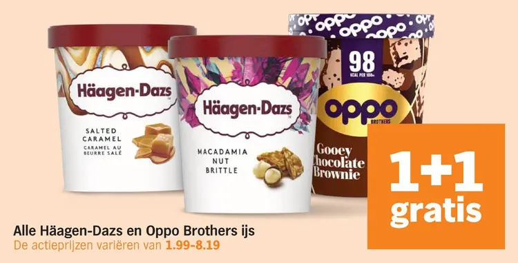 Aanbieding: Häagen-Dazs en Oppo Brothers ijs