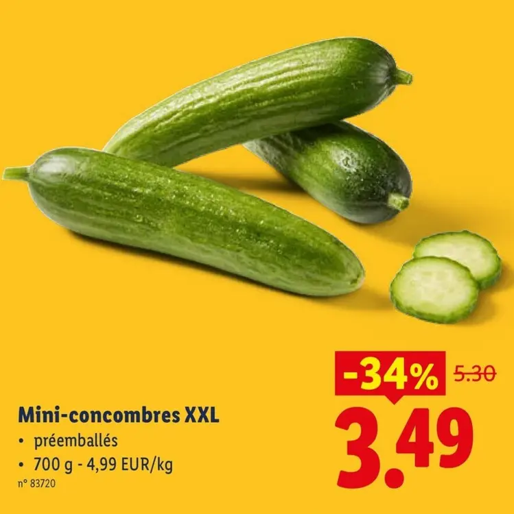 Offre: Mini-concombres XXL