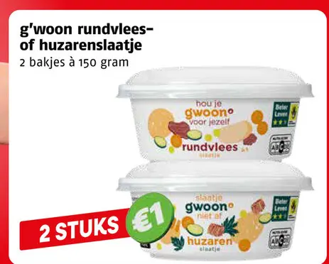 Aanbieding: Rundvlees- of huzarenslaatje