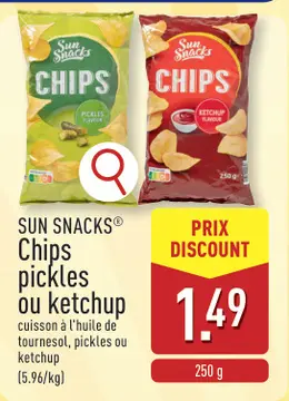 Offre: Chips pickles ou ketchup