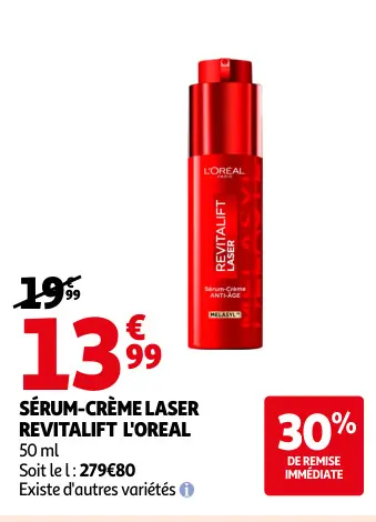 Promotie: Sérum-crème laser revitalift