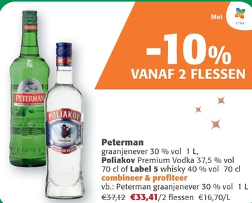 Aanbieding: Peterman graanjenever / Poliakov Premium Vodk