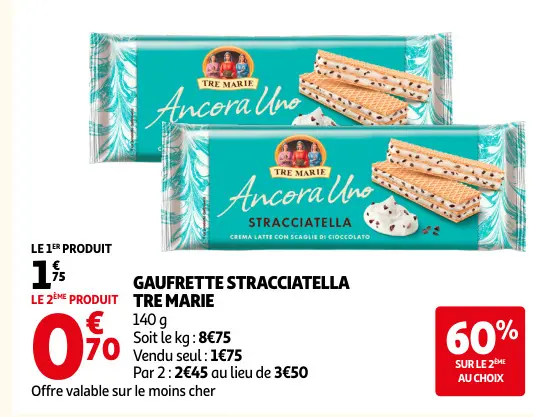 Offre: Gaufrette stracciatella