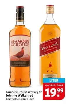 Aanbieding: Famous Grouse whisky of Johnnie Walker red