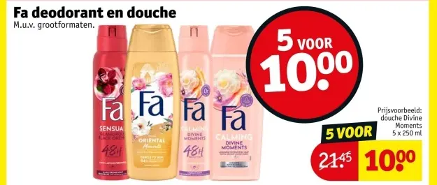 Aanbieding: Fa deodorant en douche