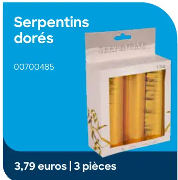 Offre: Serpentins dorés