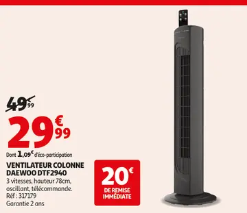 Offre: Ventilateur colonne dtf2940