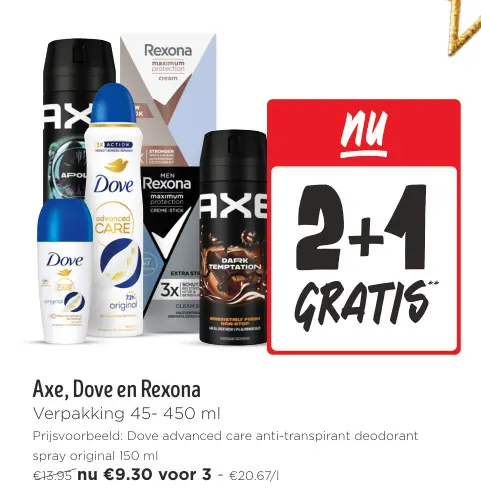 Promotie: Axe, Dove en Rexona