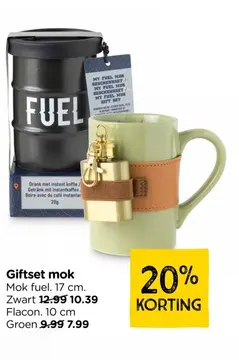 Aanbieding: Mok fuel met koffie en puzzel