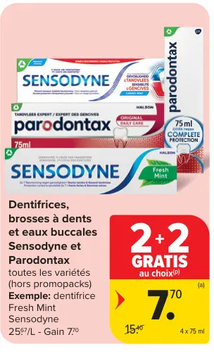 Offre: Dentifrices, brosses à dents et eaux buccales