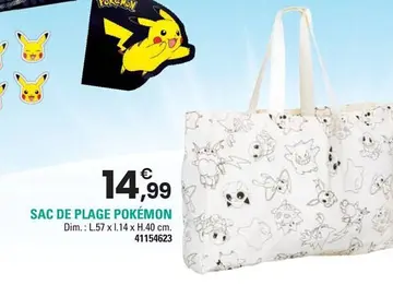 Offre: SAC DE PLAGE POKÉMON