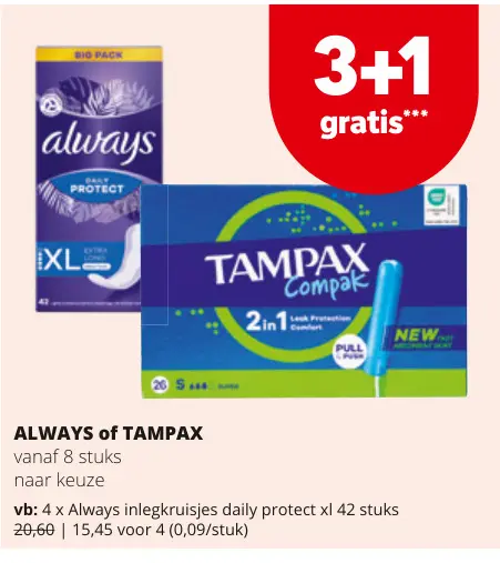 Promotie: ALWAYS of TAMPAX