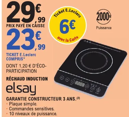 Offre: Réchaud induction