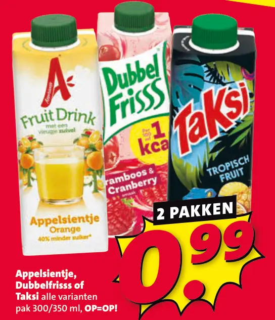 Aanbieding: Appelsientje, Dubbelfrisss of Taksi