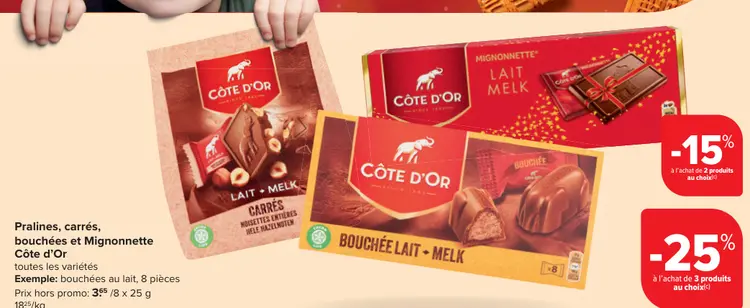 Offre: Pralines, carrés, bouchées et Mignonnette