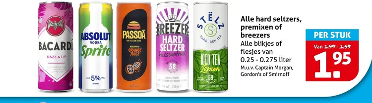 Aanbieding: Alle hard seltzers, premixen of breezers
