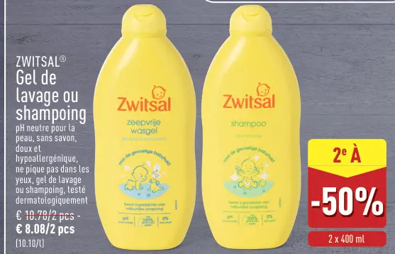 Offre: Gel de lavage ou shampoing