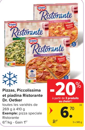 Offre: Pizzas, Piccolissima et piadina Ristorante