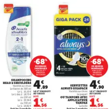 Offre: SHAMPOOING HEAD & SHOULDERS