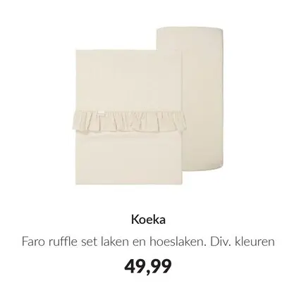 Aanbieding: Faro ruffle set laken en hoeslaken