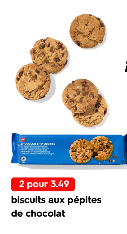 Offre: biscuits aux pépites de chocolat