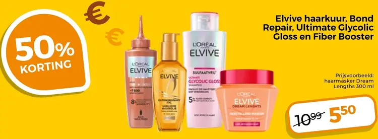 Aanbieding: Haarkuur, Bond Repair, Ultimate Glycolic Gloss en Fiber Booster