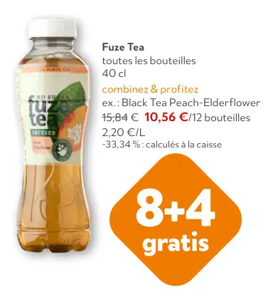 Offre: Fuze Tea Black Tea Peach-Elderflower