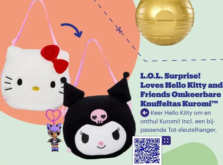 Aanbieding: Loves Hello Kitty and Friends Omkeerbare Knuffeltas Kuromi™