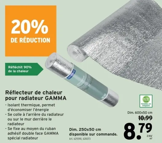 Offre: Réflecteur de chaleur pour radiateur