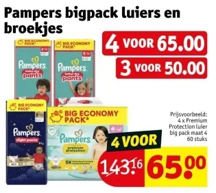 Promotie: Pampers bigpack luiers en broekjes