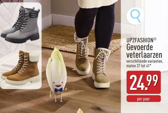 Aanbieding: Gevoerde veterlaarzen