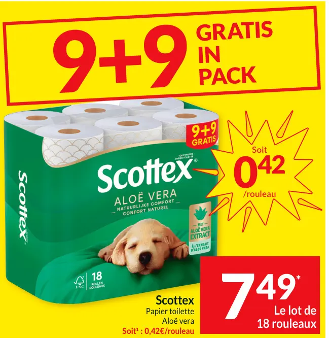 Offre: Papier toilette Aloë vera