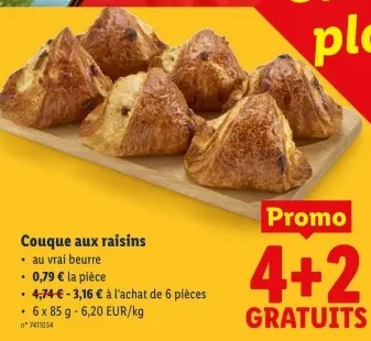 Offre: Couque aux raisins